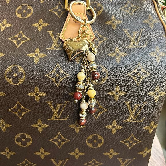 Beaded Bag Charm with Cz Gold Tone - Picture 7 of 9